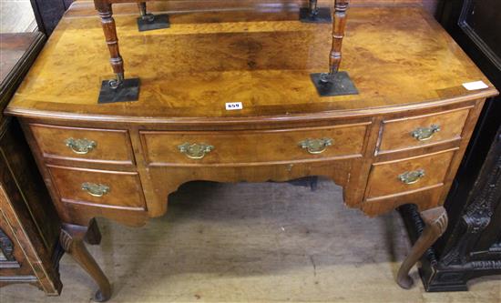 Walnut bow-fronted side table